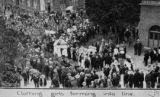 Workers from the clothing industry form a line at the 1912 Brisbane strikes.