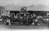 Horse-drawn Cobb & Co. coaches.