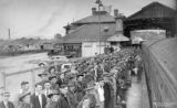 Trainee soldiers at Roma Street Station, Brisbane, March 1940.