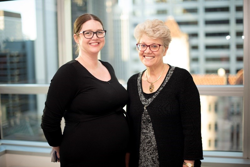 LawRight Duty Lawyer Elizabeth Gallagher and QCAT acting Executive Director Natalie Parker